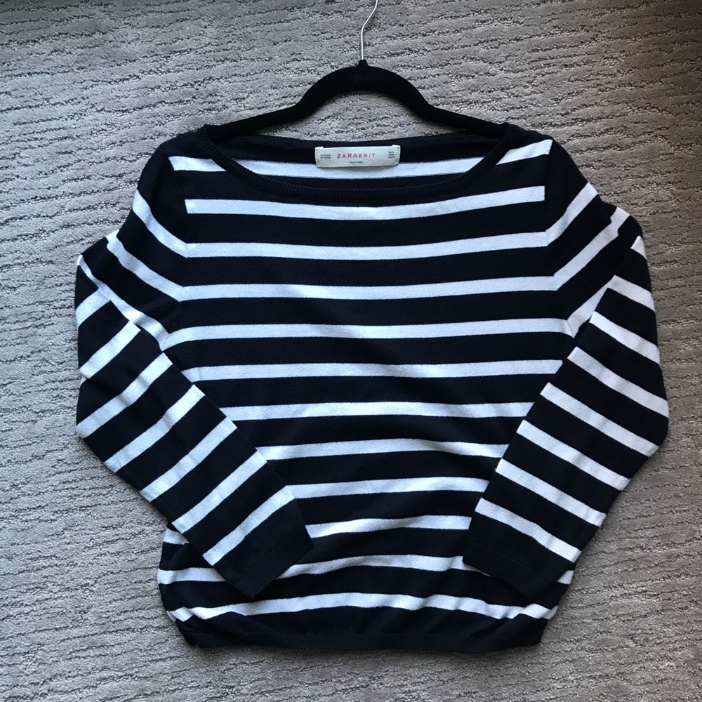 Zara Navy/White Stripe Sweater